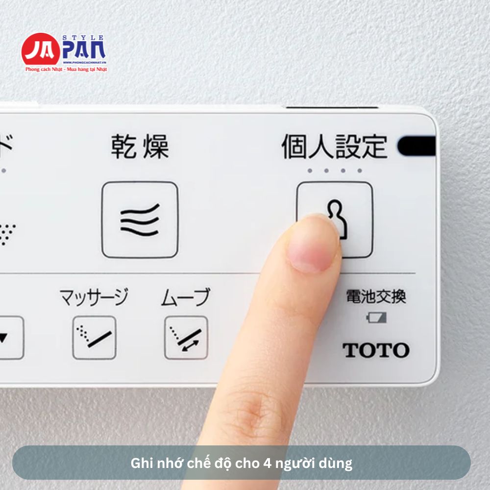 Bồn cầu Toto Neorest có thể Ghi nhớ chế độ cho 4 người dùng