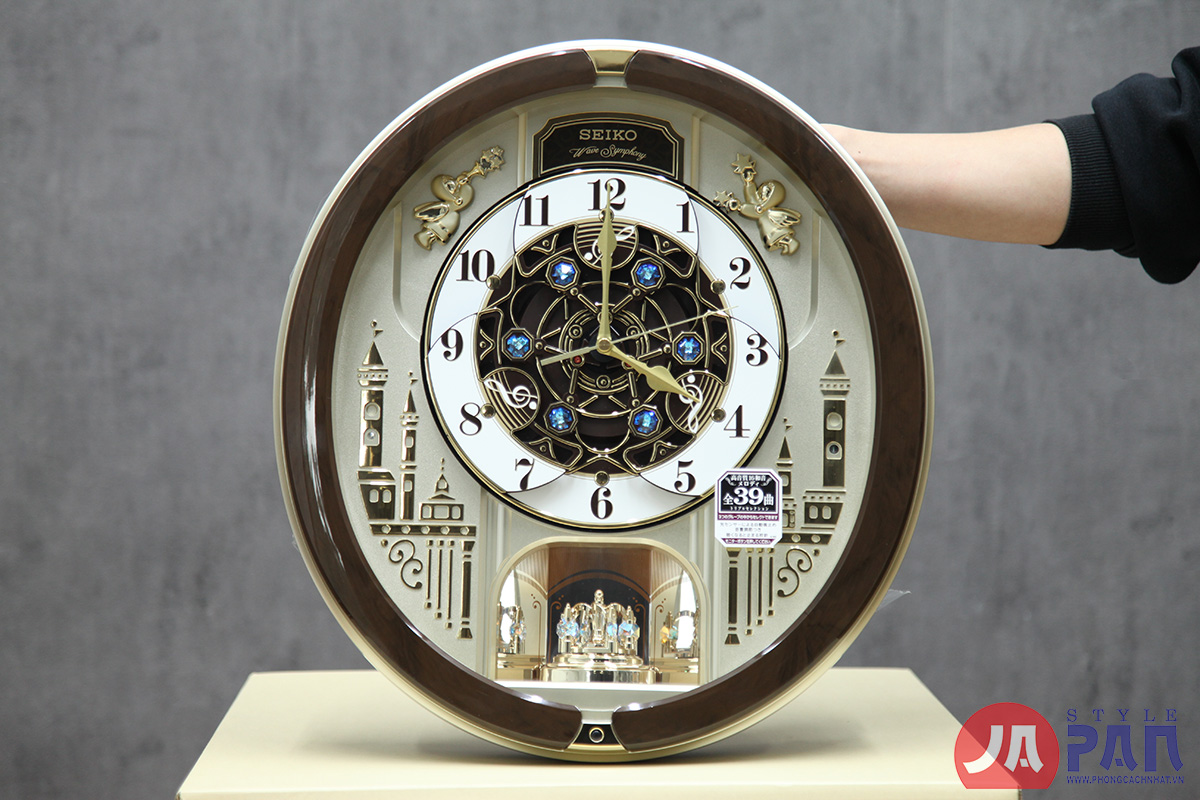 Đồng hồ treo tường Seiko RE579B |40 giai điệu 2 Toàn cảnh đồng hồ treo tường Seiko RE579B sang trọng