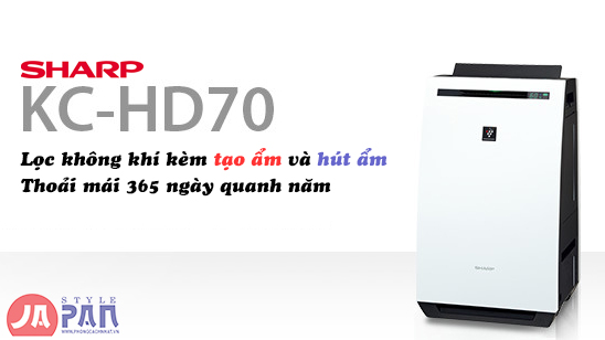 Máy lọc không khí Sharp KC-HD70-W 4 trong 1 | Hút ẩm | Tạo ẩm |220v 36 Sharo KC HD70 Banner