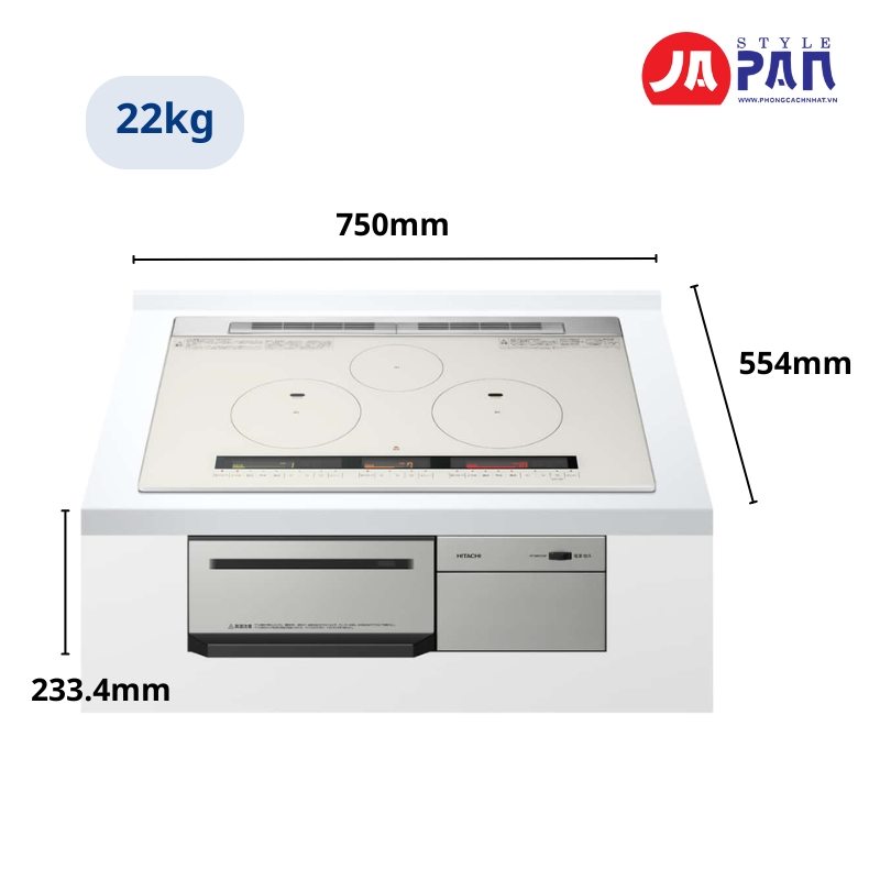 Thông số kỹ thuật Bếp từ Hitachi HT-M8STWF
