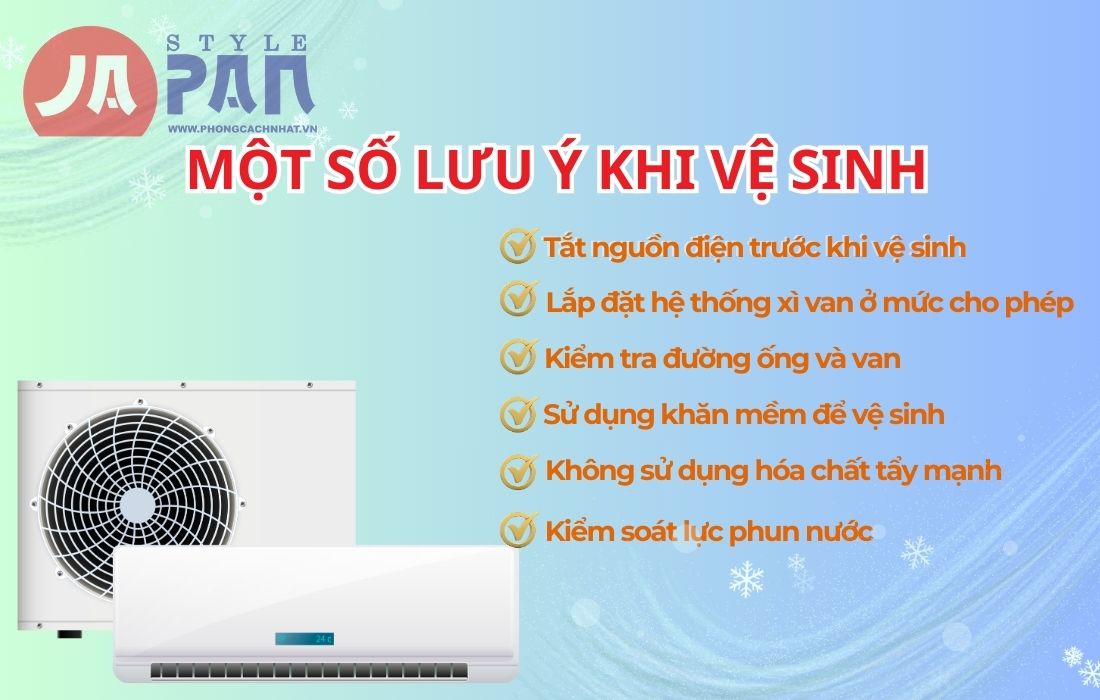 Cách vệ sinh điều hoà nội địa Nhật đơn giản 4 Lưu ý khi vệ sinh điều hòa Nhật