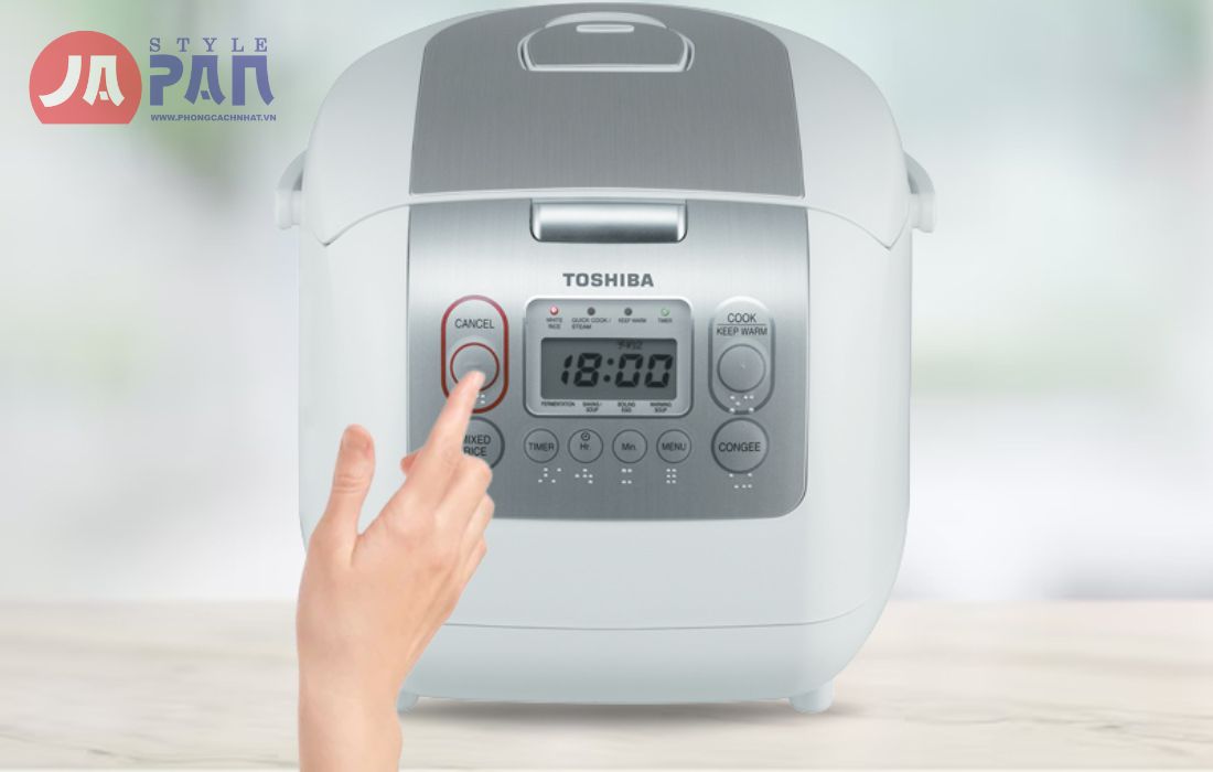 Cách chỉnh giờ nồi cơm điện Toshiba để cơm luôn được thơm ngon 2 Cách chỉnh giờ Toshiba bước 2