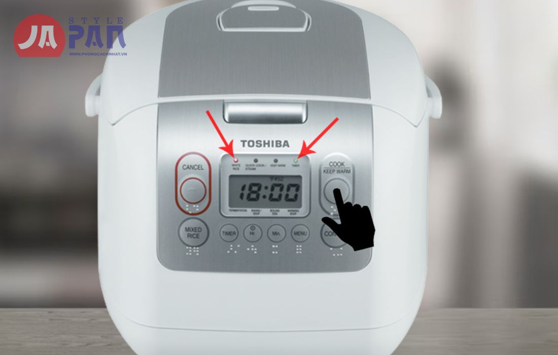 Cách chỉnh giờ nồi cơm điện Toshiba để cơm luôn được thơm ngon 3 Lưu cài đặt giờ nồi cơm Toshiba