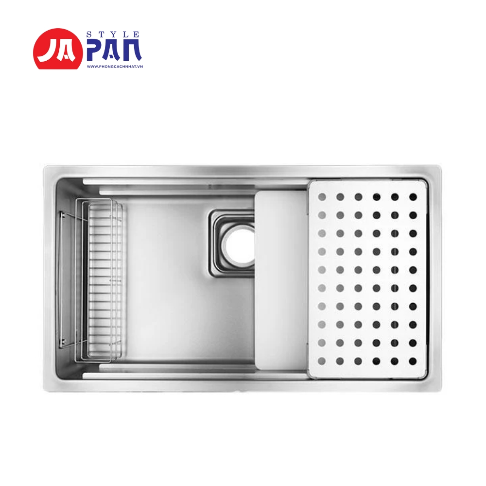 Chậu rửa bát Shigeru LE JSM-K 3F FS 2 ray bề mặt hạt 24 Chậu rửa bát Shigeru LE JSM-K 3F FS 2 ray