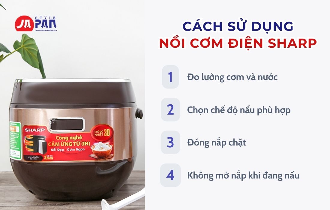 Cách Sử Dụng Nồi Cơm Điện Sharp Đúng Cách Từ A-Z 2 Hướng dẫn sử dụng nồi cơm điện Sharp