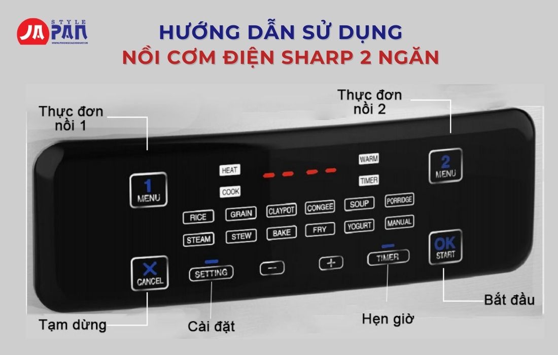 Cách Sử Dụng Nồi Cơm Điện Sharp Đúng Cách Từ A-Z 3 Sử dụng nồi cơm điện Sharp 2 ngăn đúng cách