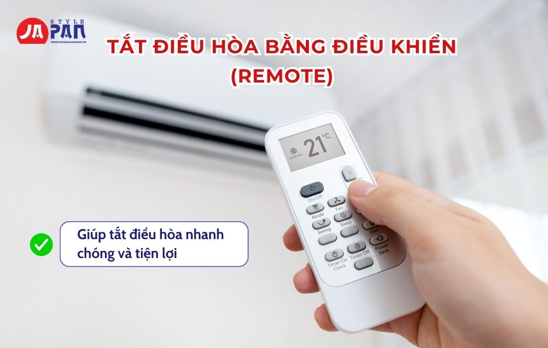 Tắt điều hòa bằng điều khiển (remote)