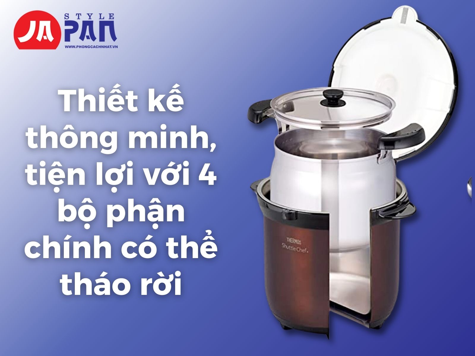 Nồi ủ Thermos KBG-4500-CBW 4.5L màu nâu | Sản phẩm cao cấp nội địa Nhật 27 Thiết kế thông minh, tiện lợi với 4 bộ phận chính có thể tháo rời