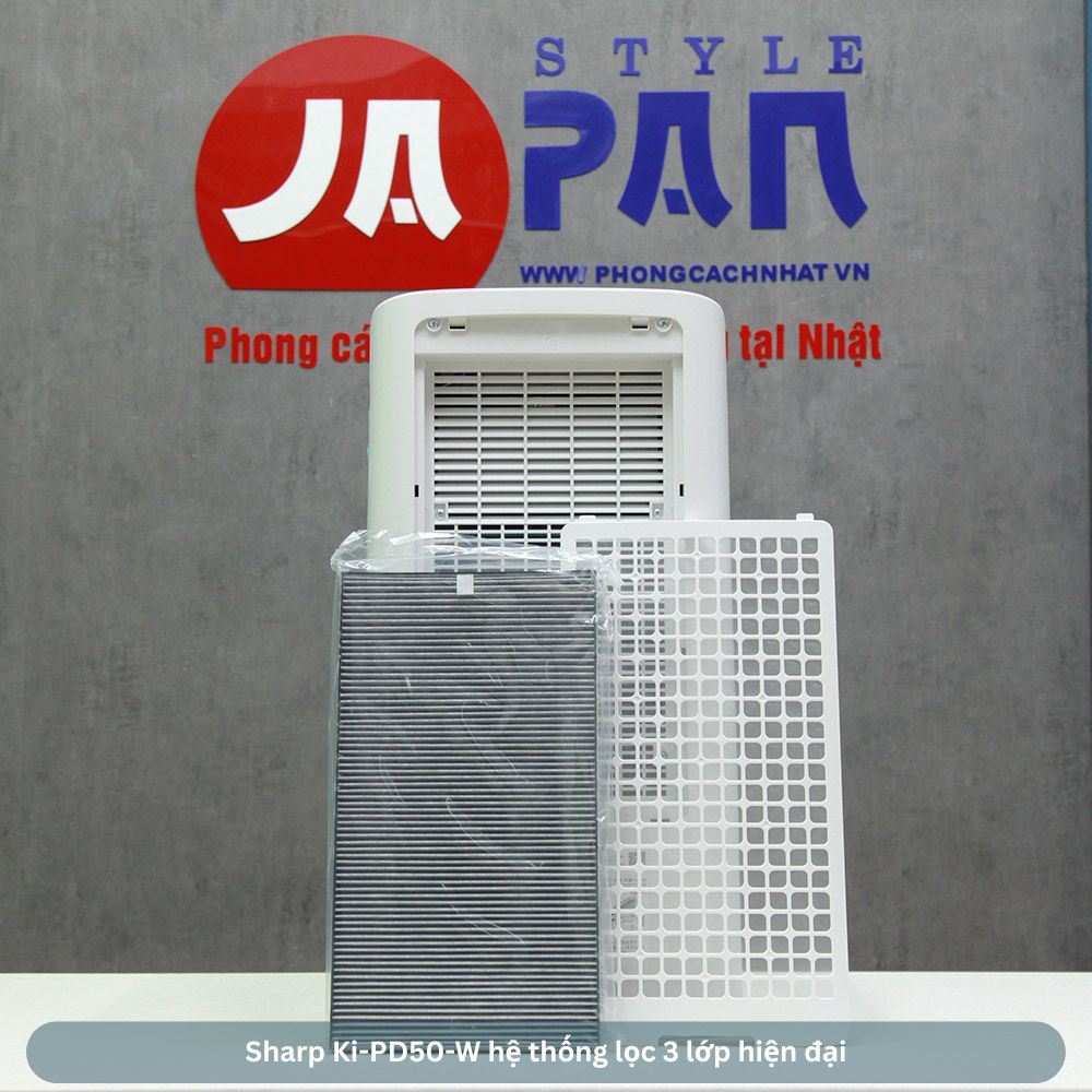 Máy lọc không khí Sharp Ki-PD50-W 3 trong 1 | Hàng chính hãng nội địa Nhật 29 Sharp Ki-PD50-W hệ thống lọc 3 lớp hiện đại