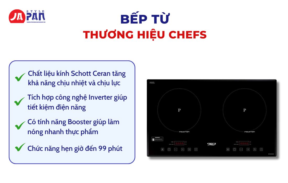 Nên Mua Bếp Từ Hãng Nào? Top 5 Hãng Bếp Từ Tốt Nhất Hiện Nay 3 Nên mua bếp từ hãng nào - Bếp từ thương hiệu Chefs