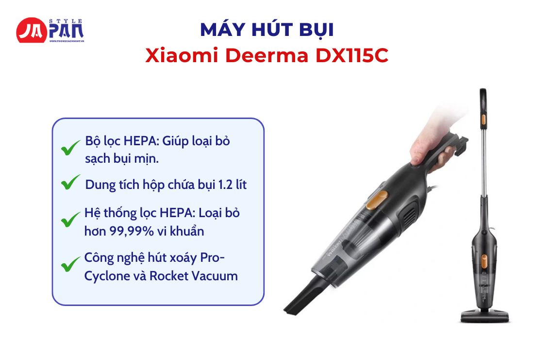 Top 7 Máy Hút Bụi Tốt Nhất Hiện Nay Mà Bạn Không Nên Bỏ Qua 1 Máy hút bụi tốt nhất - Xiaomi Deerma DX115C