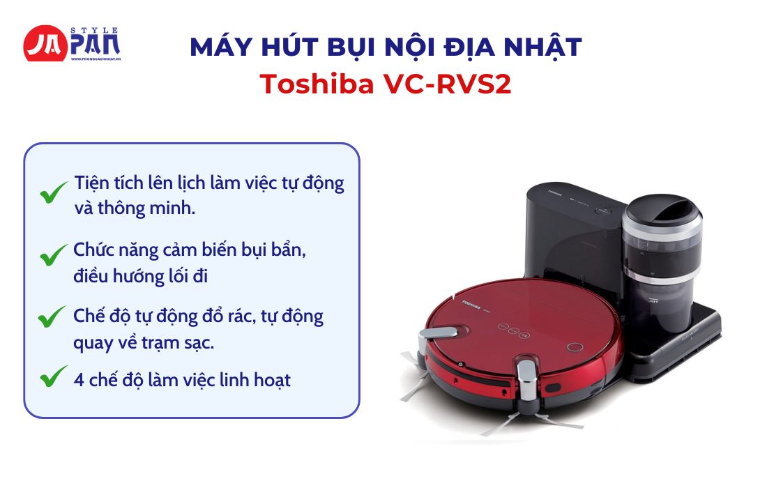 Top 6 Máy Hút Bụi Nội Địa Tốt Nhất Hiện Nay 4 Robot hút bụi lau nhà Toshiba VC-RVS2