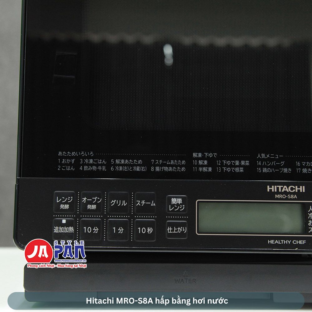 Lò vi sóng Hitachi MRO-S8A (K) màu đen - Nướng đối lưu 32 Hitachi MRO-S8A hấp bằng hơi nước
