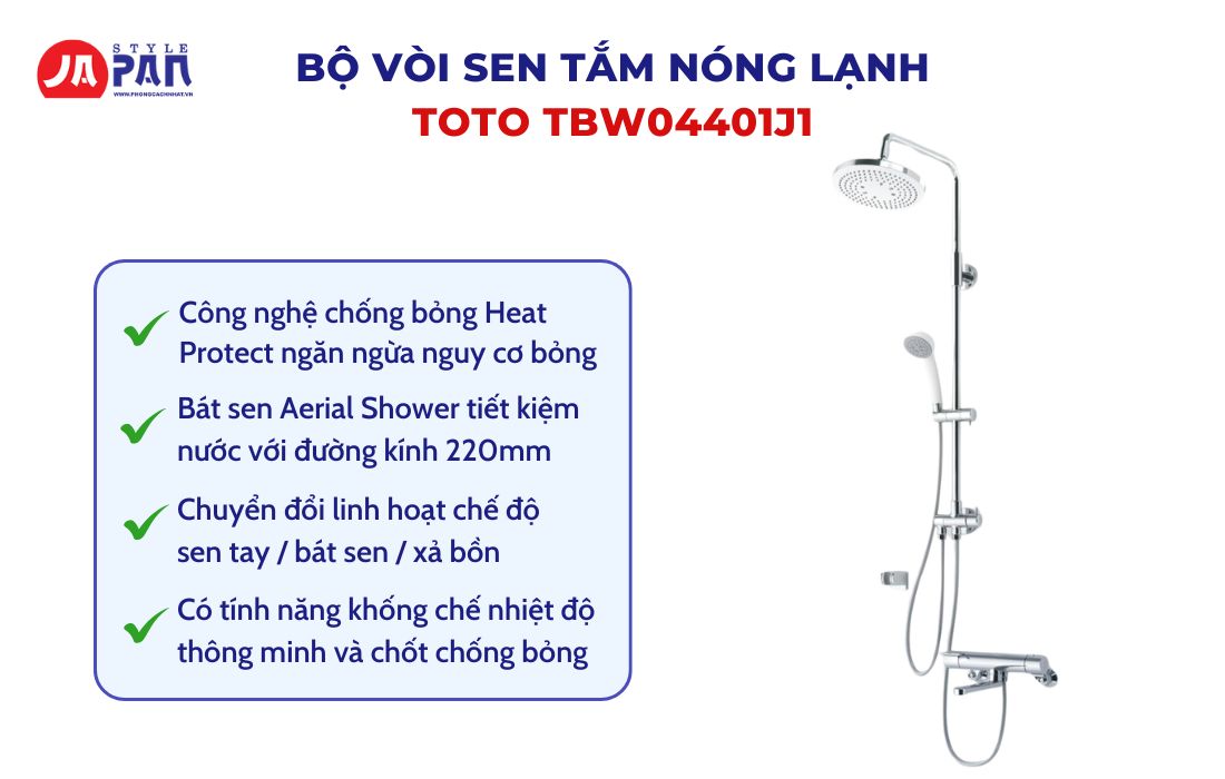 Sen Tắm Toto Nội Địa Nhật Có Tốt Không - Nên Mua Loại Nào? 2 Sen tắm Toto nội địa Nhật TBW04401J1