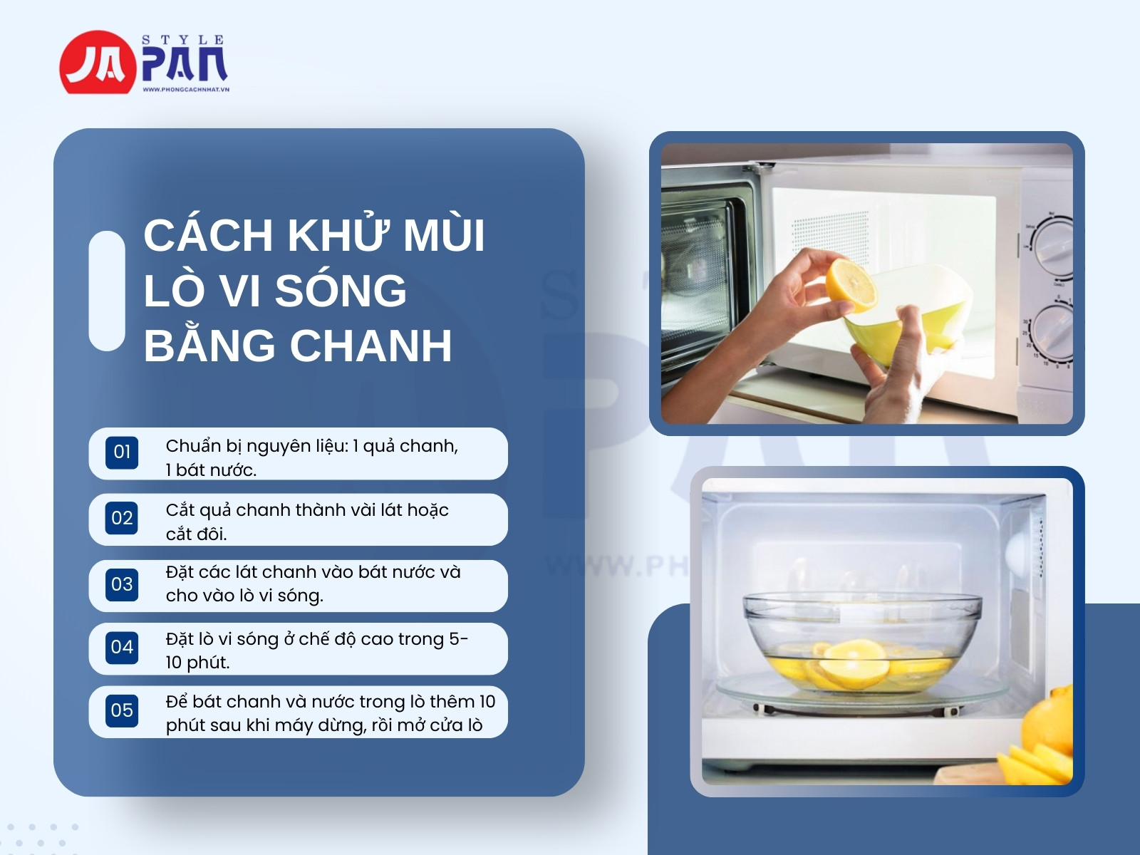 Cách khử mùi lò vi sóng bằng chanh