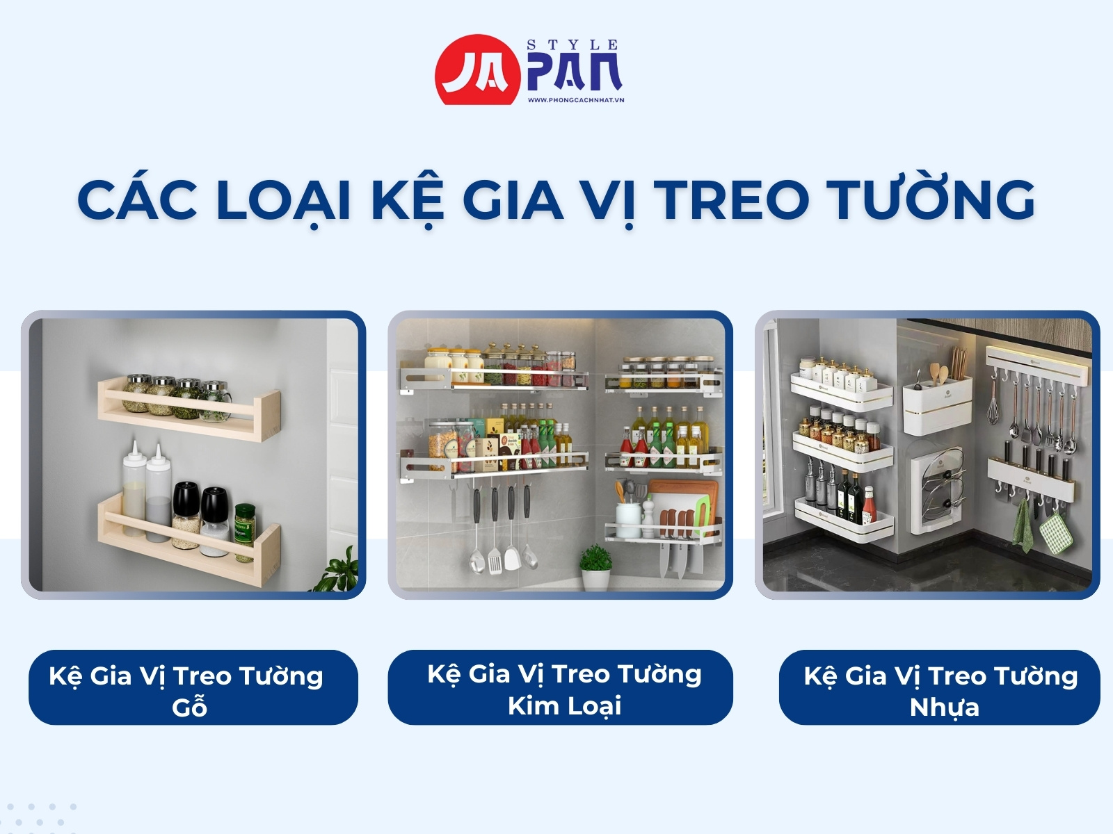 Những Lợi Ích Đáng Kinh Ngạc Của Kệ Gia Vị Treo Tường 2 Các loại kệ gia vị treo tường