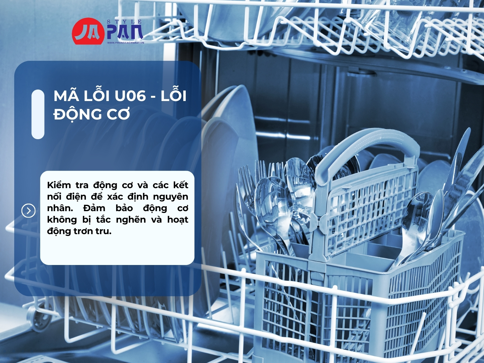 Những Mã Lỗi Máy Rửa Bát Panasonic Thường Gặp và Cách Sửa Chữa 6 Mã lỗi U06 máy rửa bát Panasonic – Lỗi động cơ