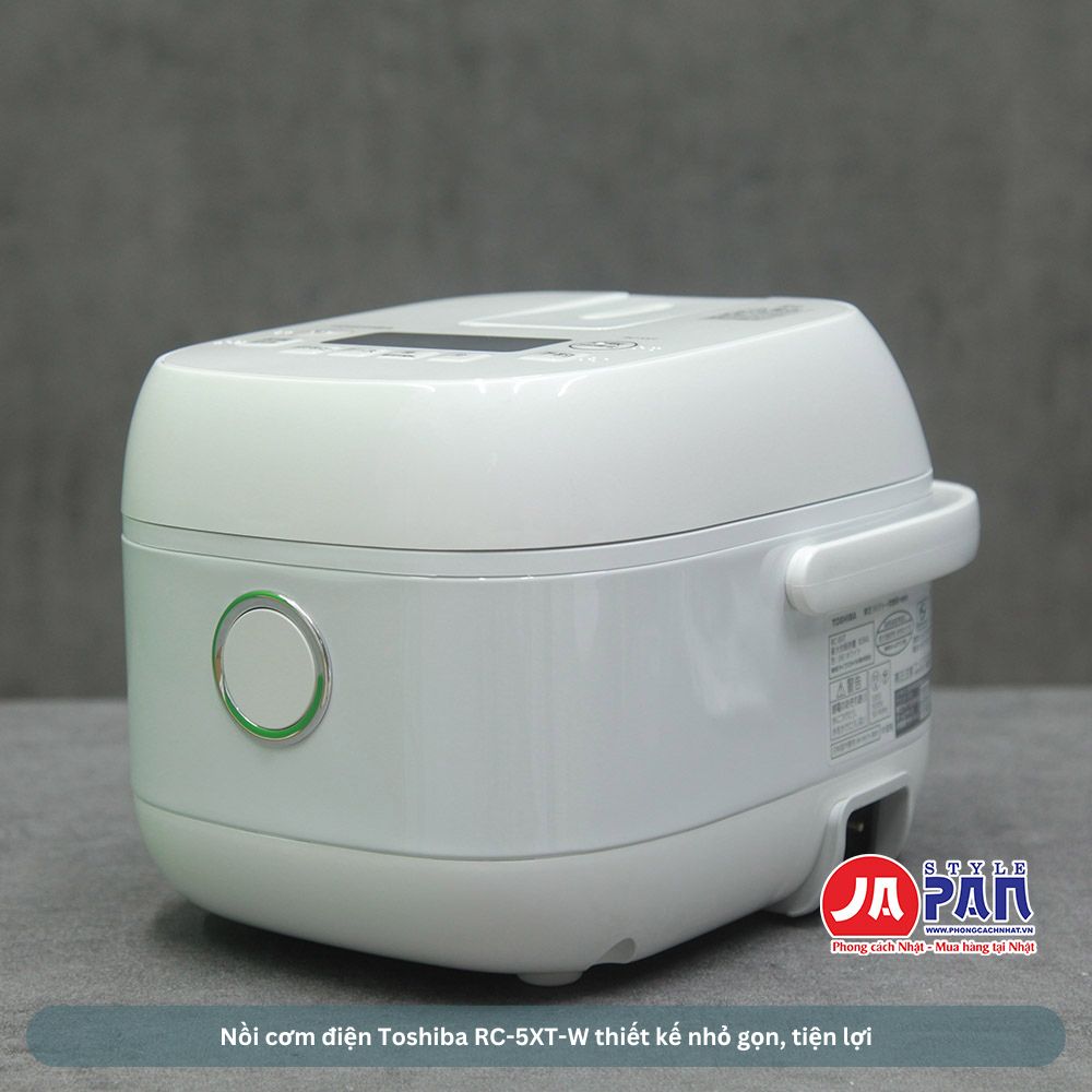 Nồi cơm điện Toshiba RC-5XT-W thiết kế nhỏ gọn, tiện lợi