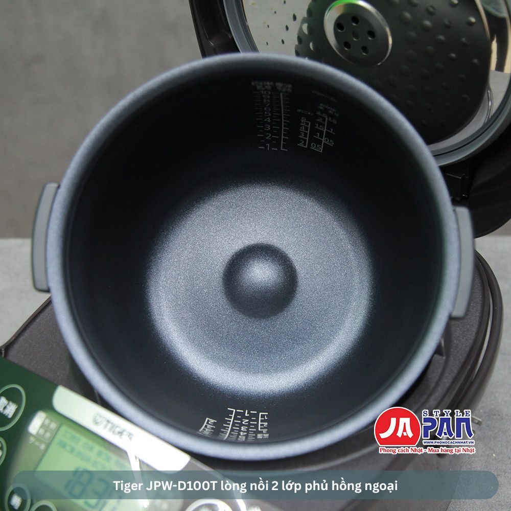 Nồi cơm điện Tiger JPW-D100T | 1.0L 31 Tiger JPW-D100T lòng nồi phủ 2 lớp hồng ngoại