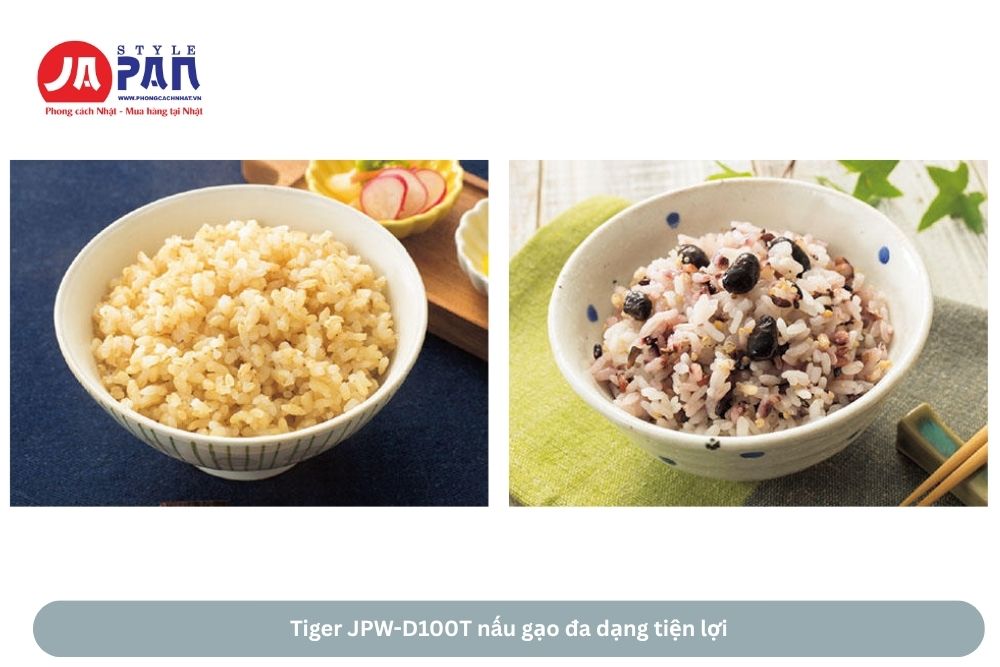 Nồi cơm điện Tiger JPW-D100T | 1.0L 34 Tiger JPW-D100T nấu đa dạng loại gạo