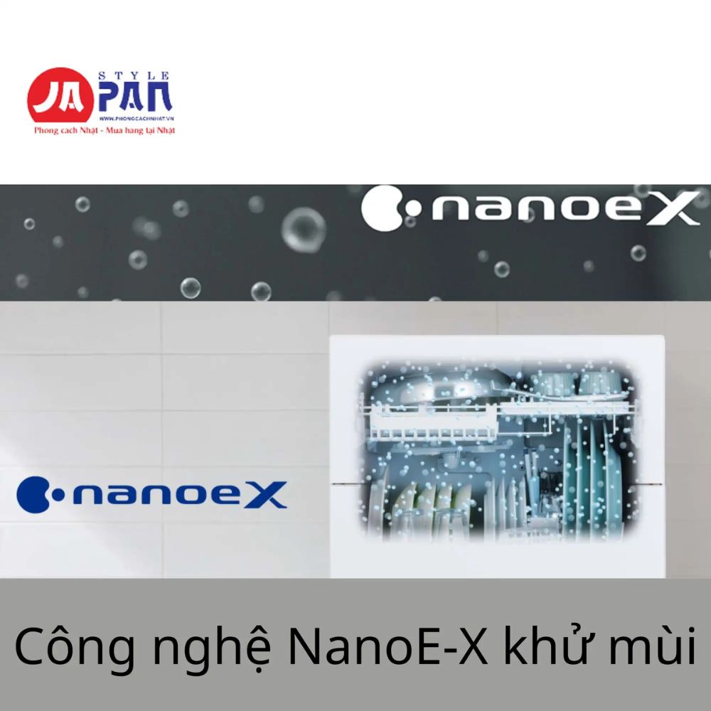 Máy rửa bát Panasonic NP-TZ500-S Màu bạc 5 Công nghệ NanoE-X khử khuẩn của máy rửa bát Panasonic NP-TZ500