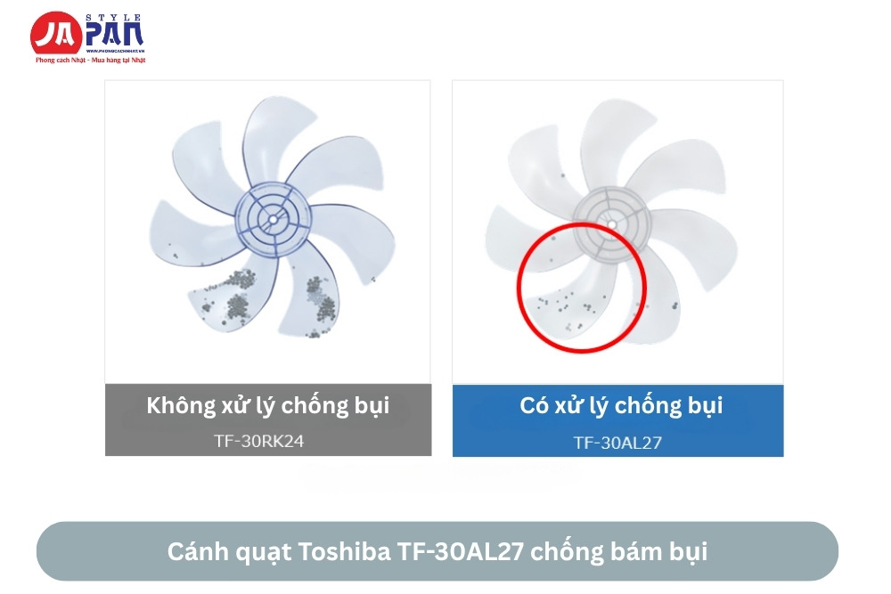 Quạt Toshiba TF-30AL27 | 7 cánh chống bụi, gió nhẹ, êm 30 Cánh quạt Toshiba TF-30AL27 chống bám bụi