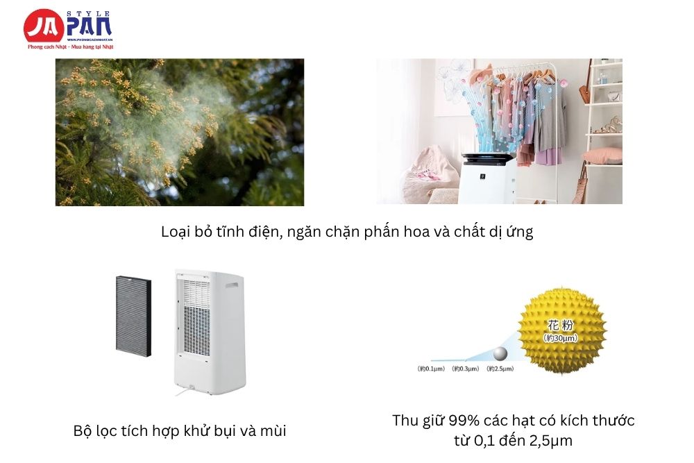 Máy lọc không khí Sharp KI-RD50-W | Tạo ẩm, Hút ẩm, lọc khí 3 trong 1 32 Khả năng thanh lọc không khí hoàn hảo của Sharp Ki-RD50-W