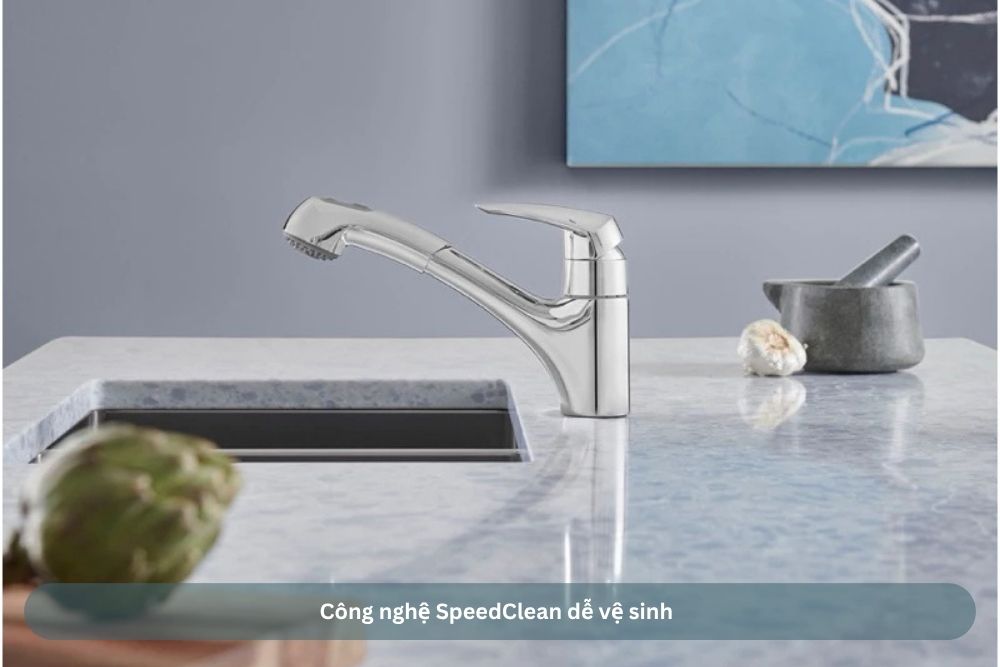 Vòi rửa bát Grohe Eurodisc 32258001 | Vòi thẳng 2 chế độ 20 Công nghệ SpeedClean dễ dàng vệ sinh
