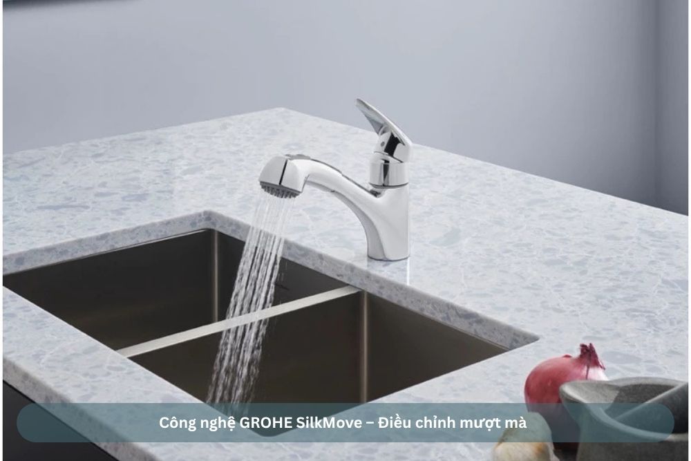 Vòi rửa bát Grohe Eurodisc 32258001 | Vòi thẳng 2 chế độ 19 Công nghệ GROHE SilkMove