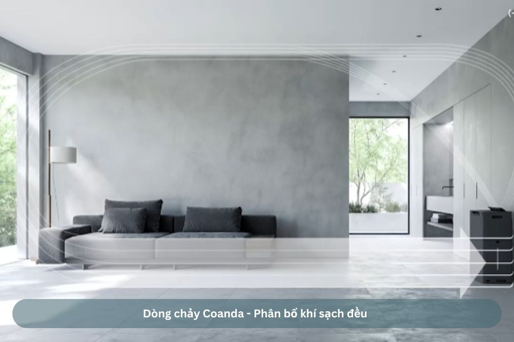Phân bổ khí sạch đều khắp phòng