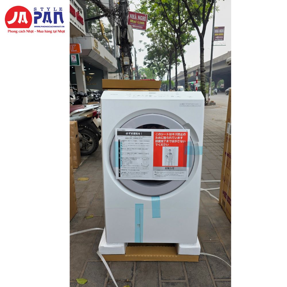 Máy Giặt Hitachi BD-SX130ML | Giặt 13kg, sấy 7kg, model 2026 3 Máy Giặt Hitachi BD-SX130ML trắng sau khi khui hộp