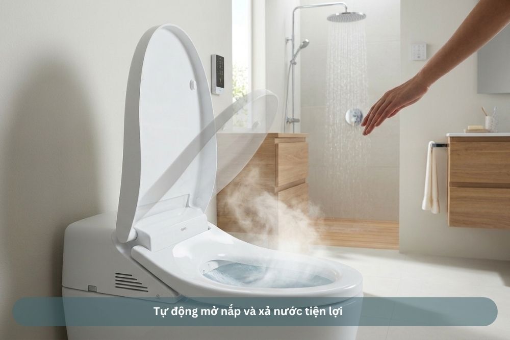 Bồn cầu Toto CES9C30M | Dòng GG3, full chức năng 4 Tự động mở nắp và xả nước tiện lợi