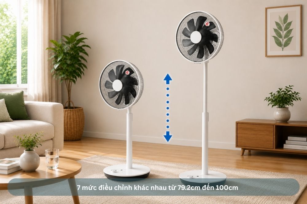 Quạt cây Toyotomi FS-DHT30R điều chỉnh độ cao linh hoạt